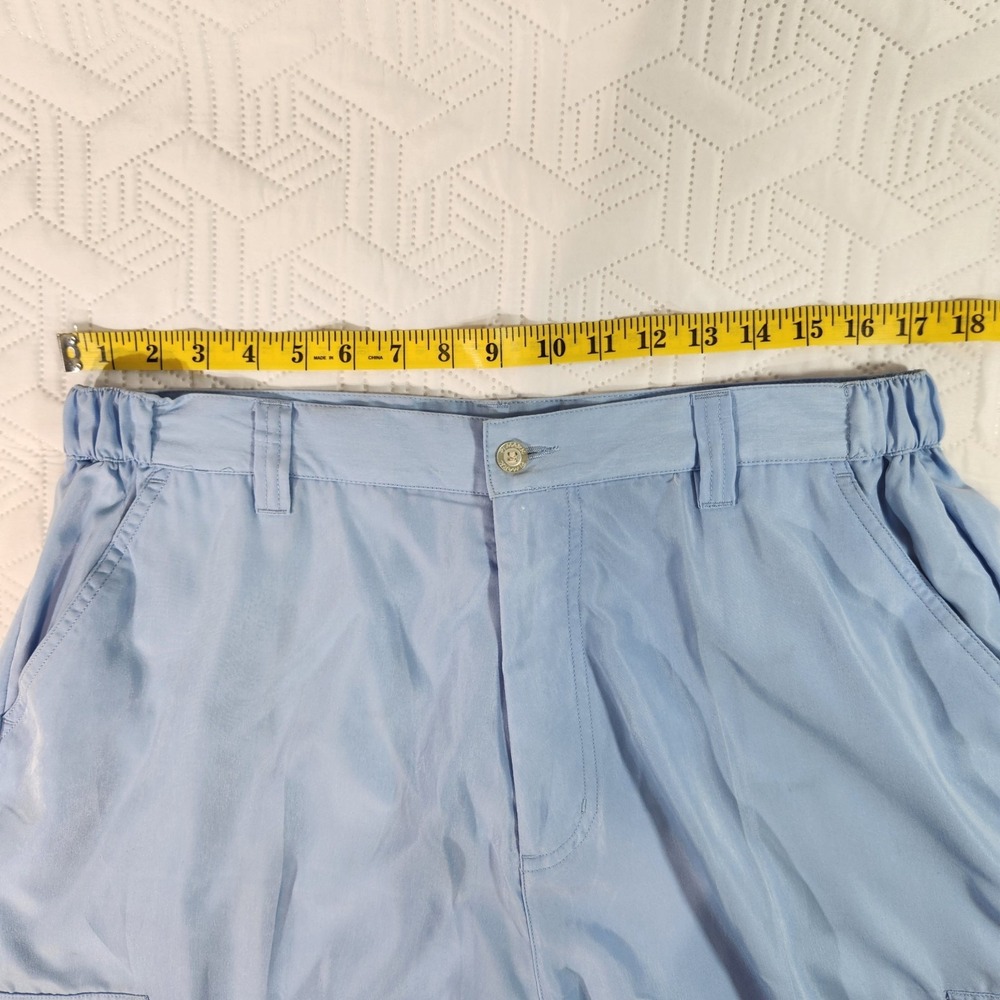 PJMark Shorts Cargo Mens Vintage Baggy Y2K Blue 5 Pocket Long Length relaxed L - Picture 10 of 15